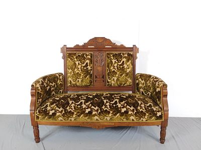 Victorian Settee. NOT ELIGIBLE FOR IN-HOUSE SHIPPING: See Terms for Shipping Options. 54" wide X 