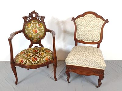 Two Chairs. NOT ELIGIBLE FOR IN-HOUSE SHIPPING: See Terms for Shipping Options. Arm Chair 