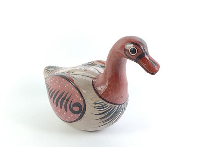 Tonala Mexican Pottery Goose. 7-1/4" wide x 18-1/4" long x 13" high.
