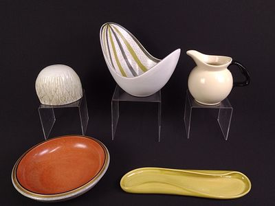 5 Pcs Ceramics incl. Royal Coppenhagen. 10" to 13-1/4" wide x 1" to 8" high.