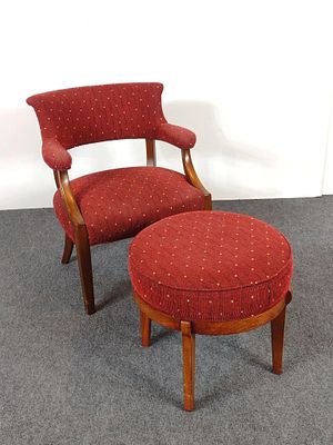 Arm Chair with Ottoman. NOT ELIGIBLE FOR IN-HOUSE SHIPPING: See Terms for Shipping Options. 