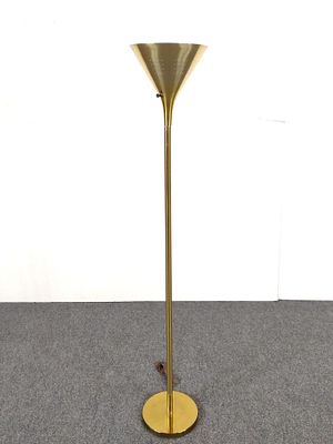 Modern Brass Floor Lamp. NOT ELIGIBLE FOR IN-HOUSE SHIPPING: See Terms for Shipping Options. 10" 