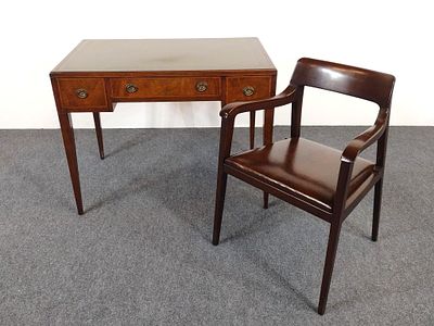 Leather Top Desk and Dunbar Armchair. NOT ELIGIBLE FOR IN-HOUSE SHIPPING: See Terms for Shipping 