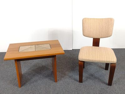 Tile Top Side Table & Mid-Century Side Chair. NOT ELIGIBLE FOR IN-HOUSE SHIPPING: See Terms for 