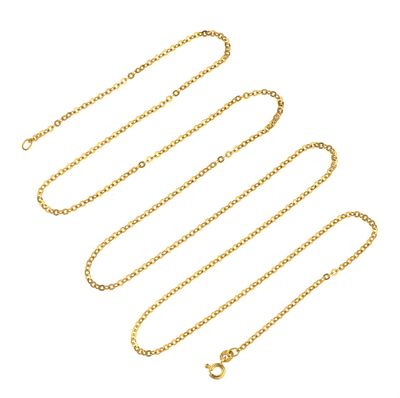 14K Gold Chain Necklace. A 28" flat-link cable chain necklace in yellow gold weighing 5.9 grams.