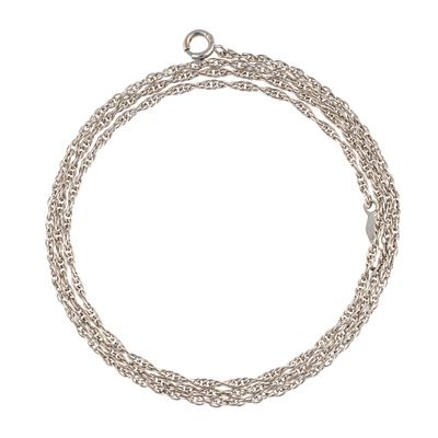 14K White Gold Chain Necklace. A white gold 18" cable chain necklace. The weight is 2.3 grams.