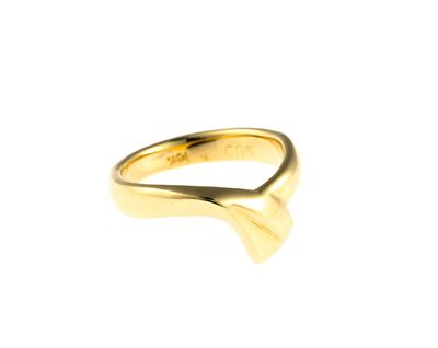 18K Gold Ring. A size 4.5 yellow gold ring. This is an unused, custom designed ring from the 