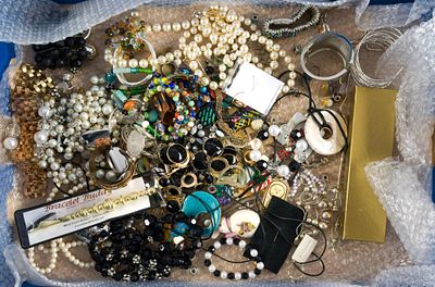 Costume Jewelry. Includes necklaces, bracelets, rings, and more.