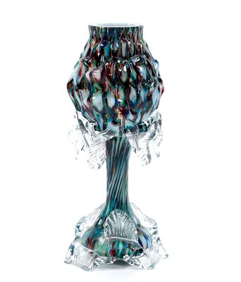 Art Glass Vase. Measures 5 - 7/8" x 2 - 1/2".