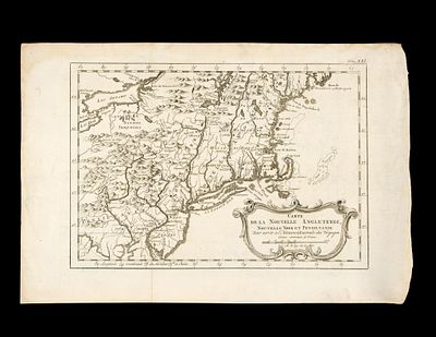 (Pre-Revolutionary War Era) Carte de la Nouvelle Angleterre, Nouvelle York, et Pensilvanie Map Print