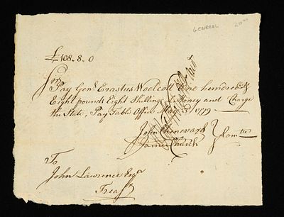 (Revolutionary-Era) Connecticut Pay Table Order. Dated May 3 1779. Instructs the State Treasurer 