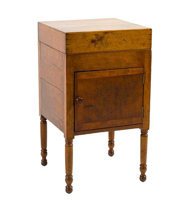 (Early Republic Era) Antique Wash Stand c. 18th C. With hinged top. With storage underneath. 