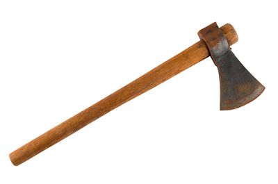 (Civil War Era) Antique Axe. Mark on blade. Indecipherable mark. 19" long.