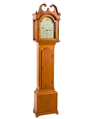 (Civil War Era) Silas Hoadley (Plymouth, Connecticut) New England Tall Case Clock. From a 