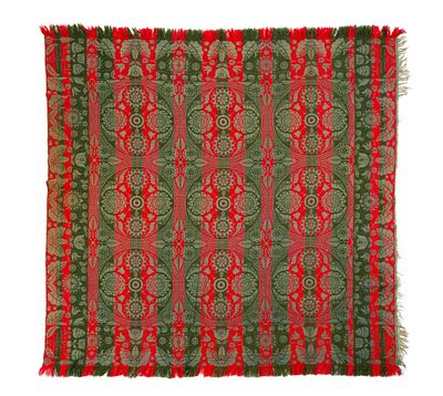 (Civil War Era) Pennsylvania German Jacquard Woven Coverlet. Jacob Schnell York, PA signed lower 