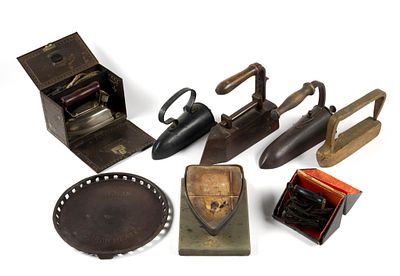 (Reconstruction Era) 8 Vintage Laundry Pieces. From a private collection. Includes an antique 