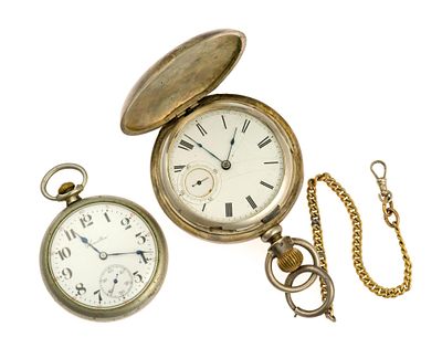 2 Pocket Watches Incl. Coin Silver Illinois Watch Company. One key-wind (key missing) 1880 