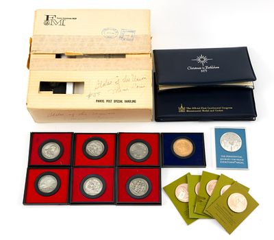 Sterling Silver and Bronze Medallions. Sterling includes States Of The Union Mini Coins 1.8 troy 