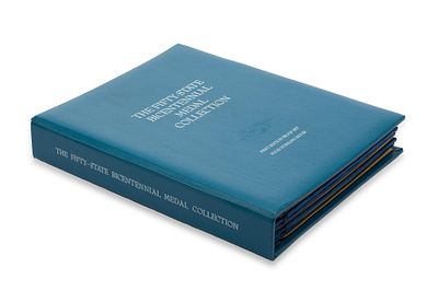 Sterling Silver Fifty State Bicentennial Medals. A presentation book with fifty sterling proof 