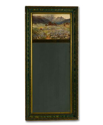 Early 20th Century Trumeau Mirror. A 34" X 16" trumeau mirror, late 19th or early 20th Century 