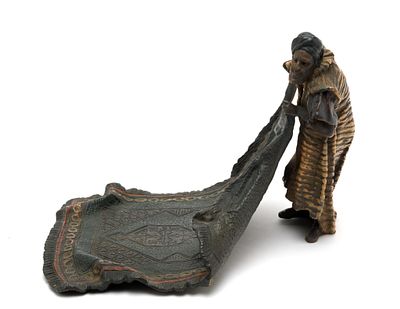 After Franz Bergman Bronze B Nam Greb. A cold-painted bronze sculpture, 6 1/2" in height by 9" 