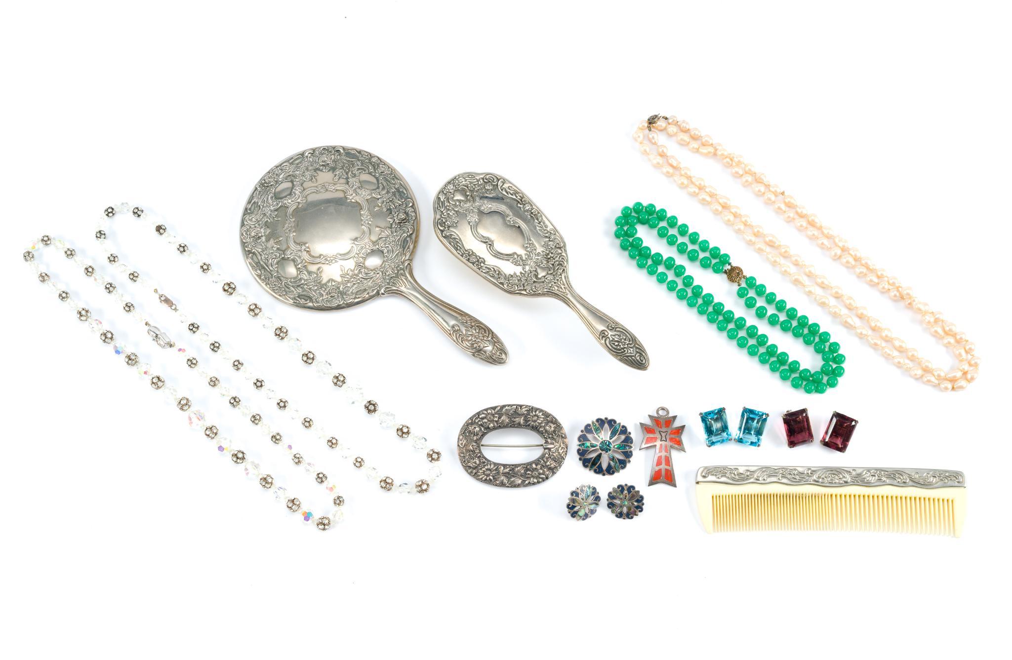 12 Jewelry incl. Sterling Silver & Vanity Set