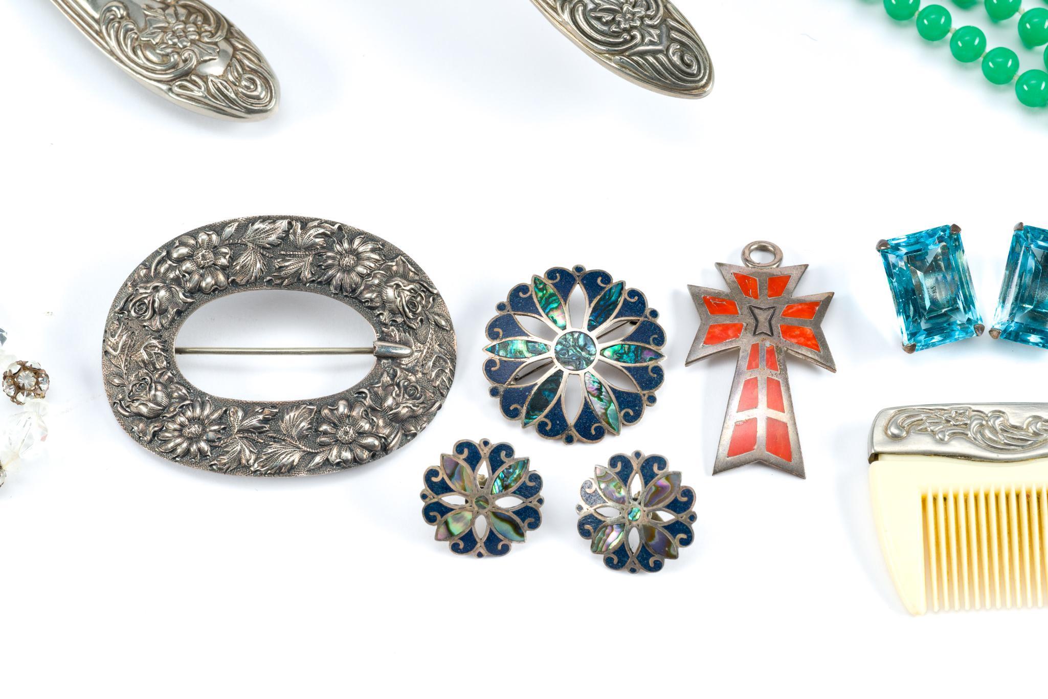 12 Jewelry incl. Sterling Silver & Vanity Set