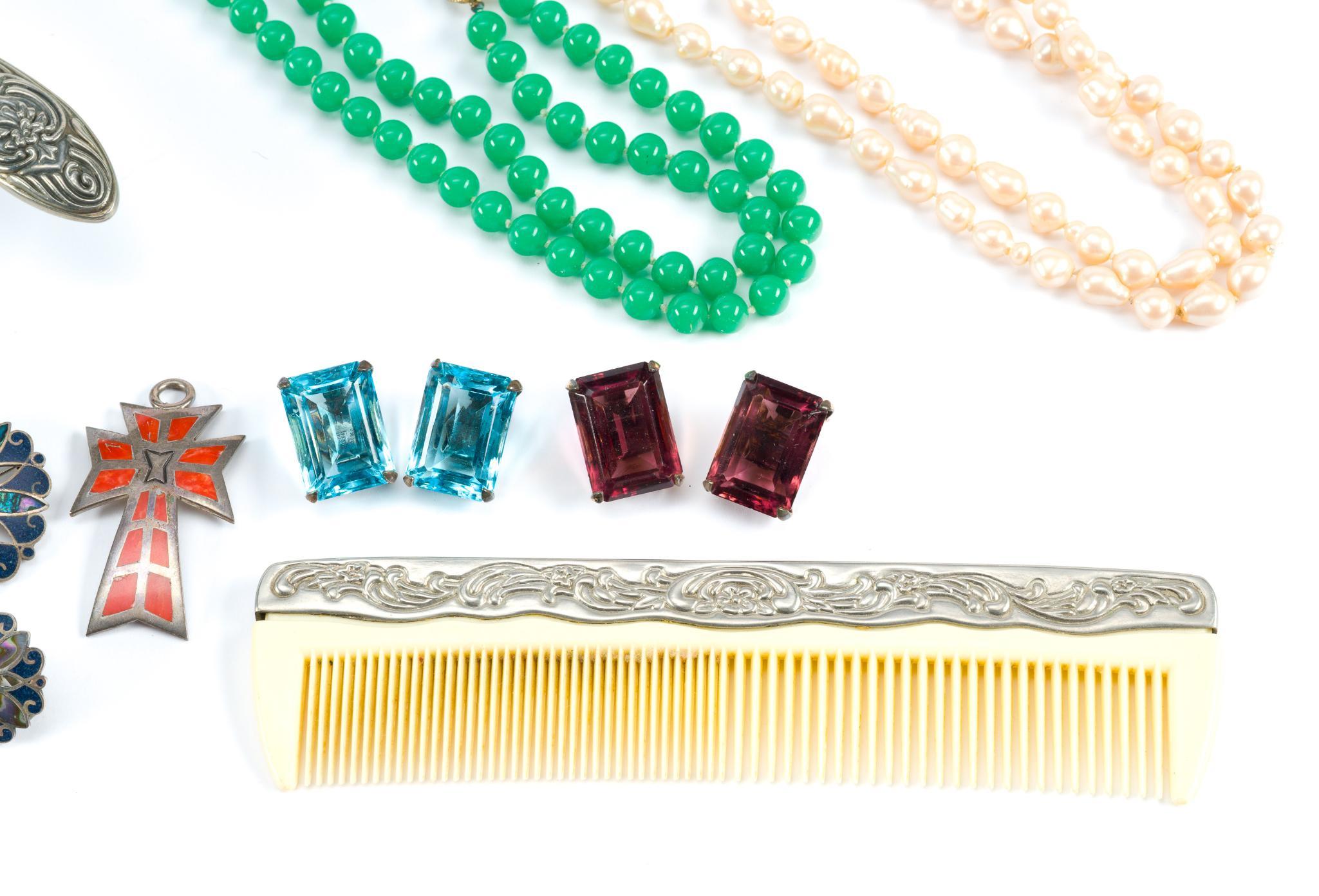 12 Jewelry incl. Sterling Silver & Vanity Set