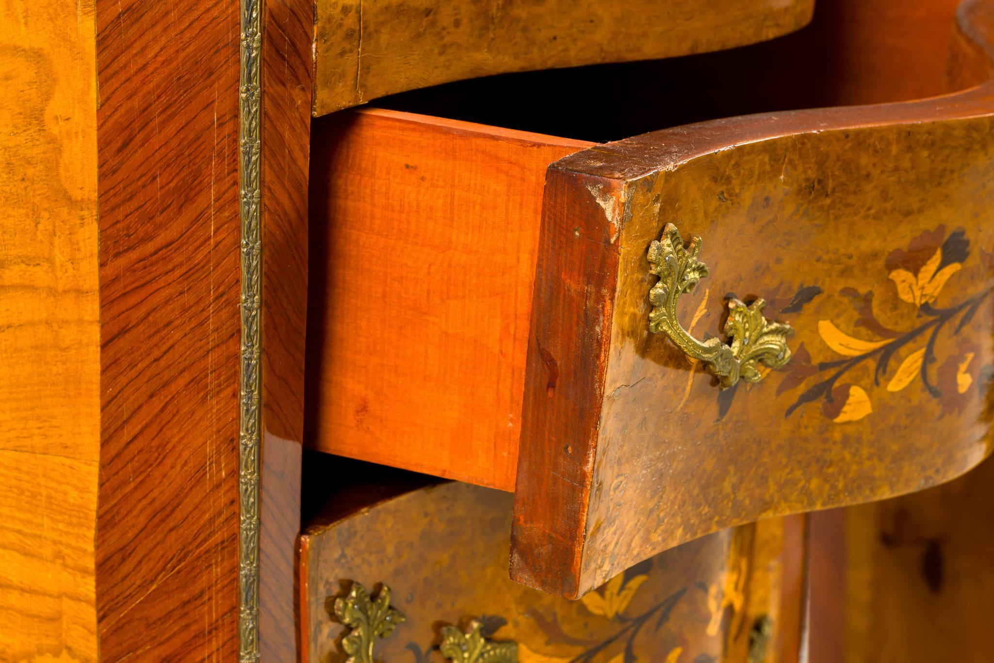 Pair of Louis XV French Inlay Lingerie Chests