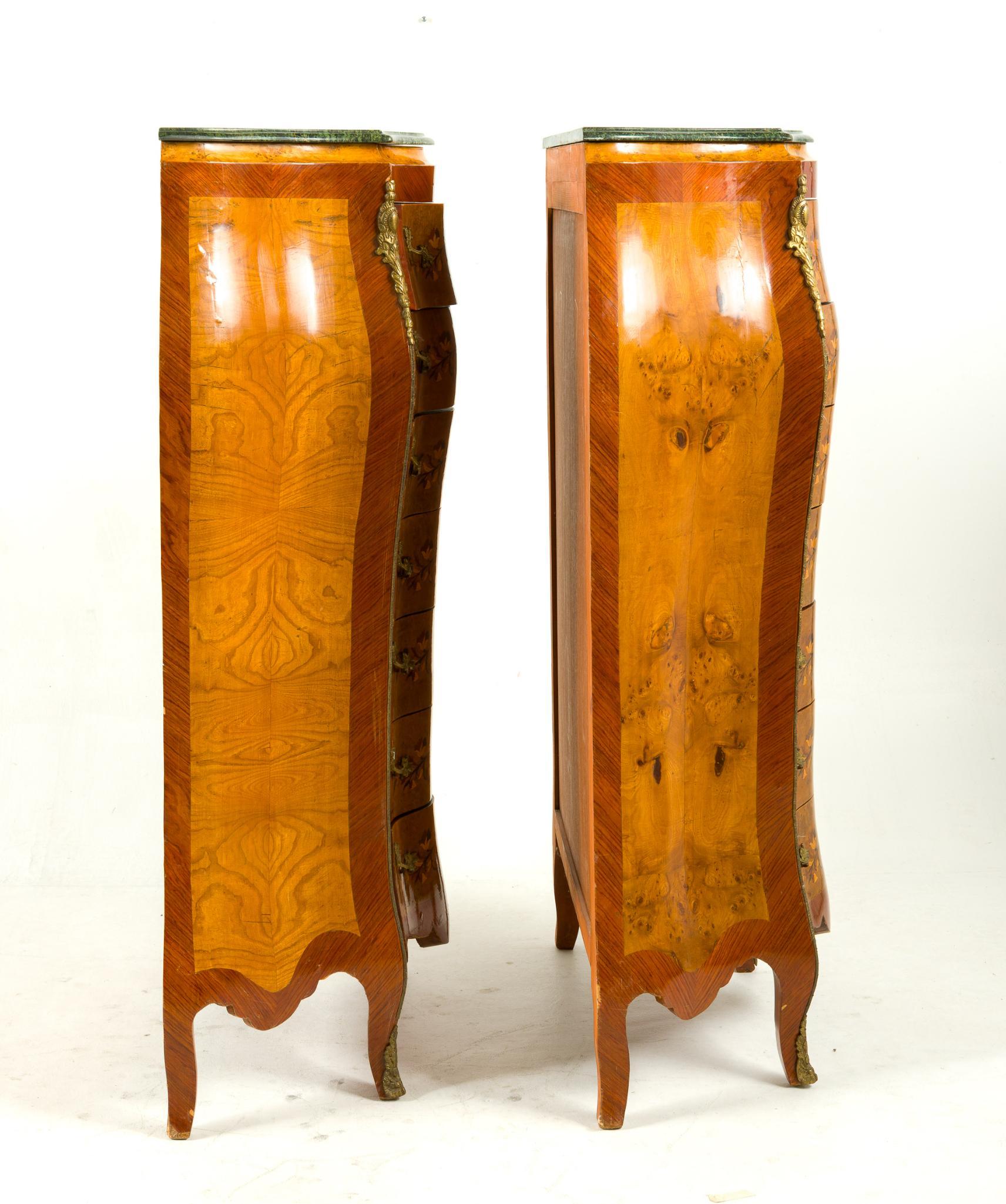 Pair of Louis XV French Inlay Lingerie Chests