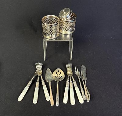 10 Pieces of Silverplate & 7 Pieces of Sterling Silver. Sterling silver includes six sterling 