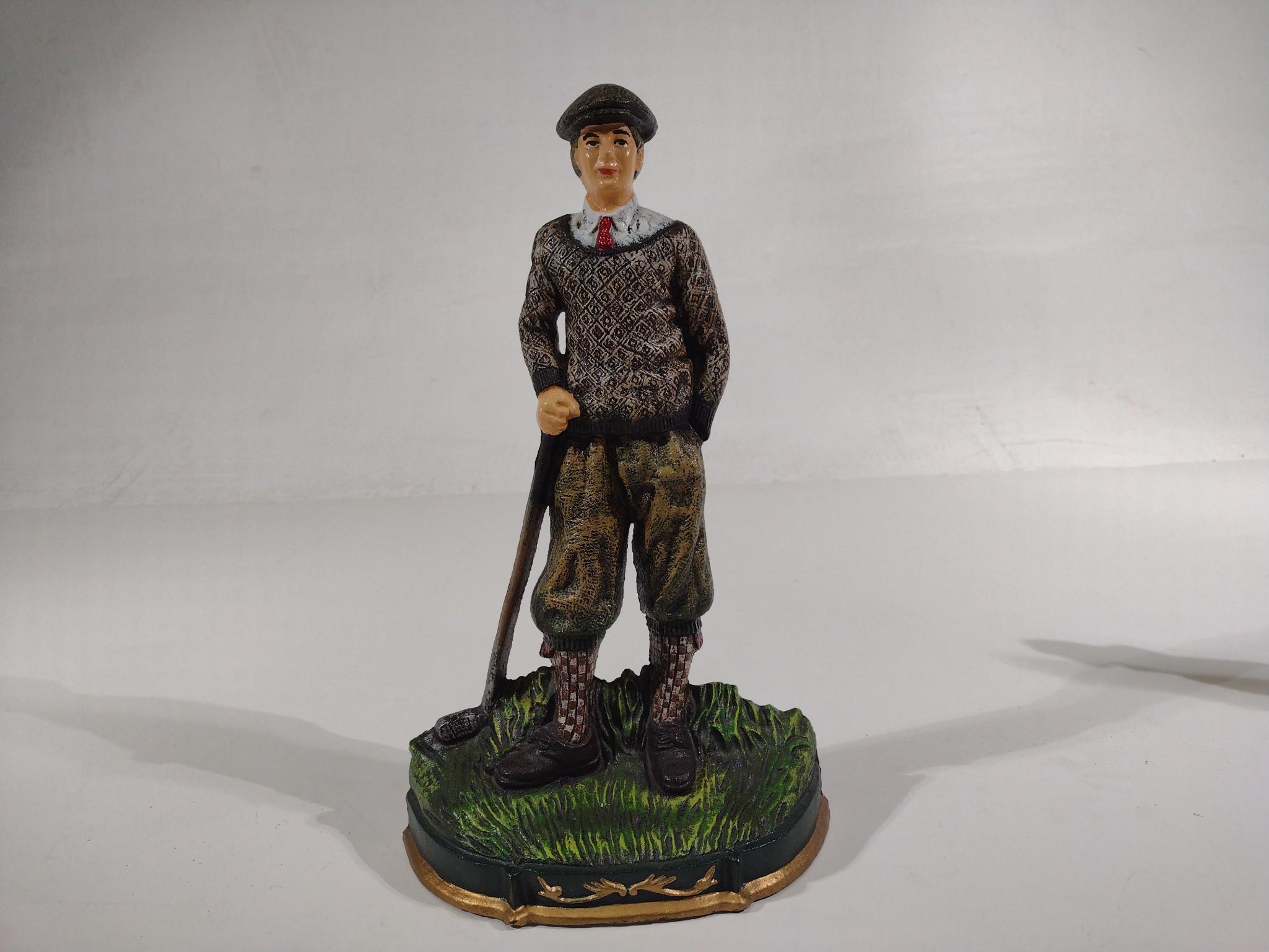 Pair of Cast Iron Golfer Doorstops