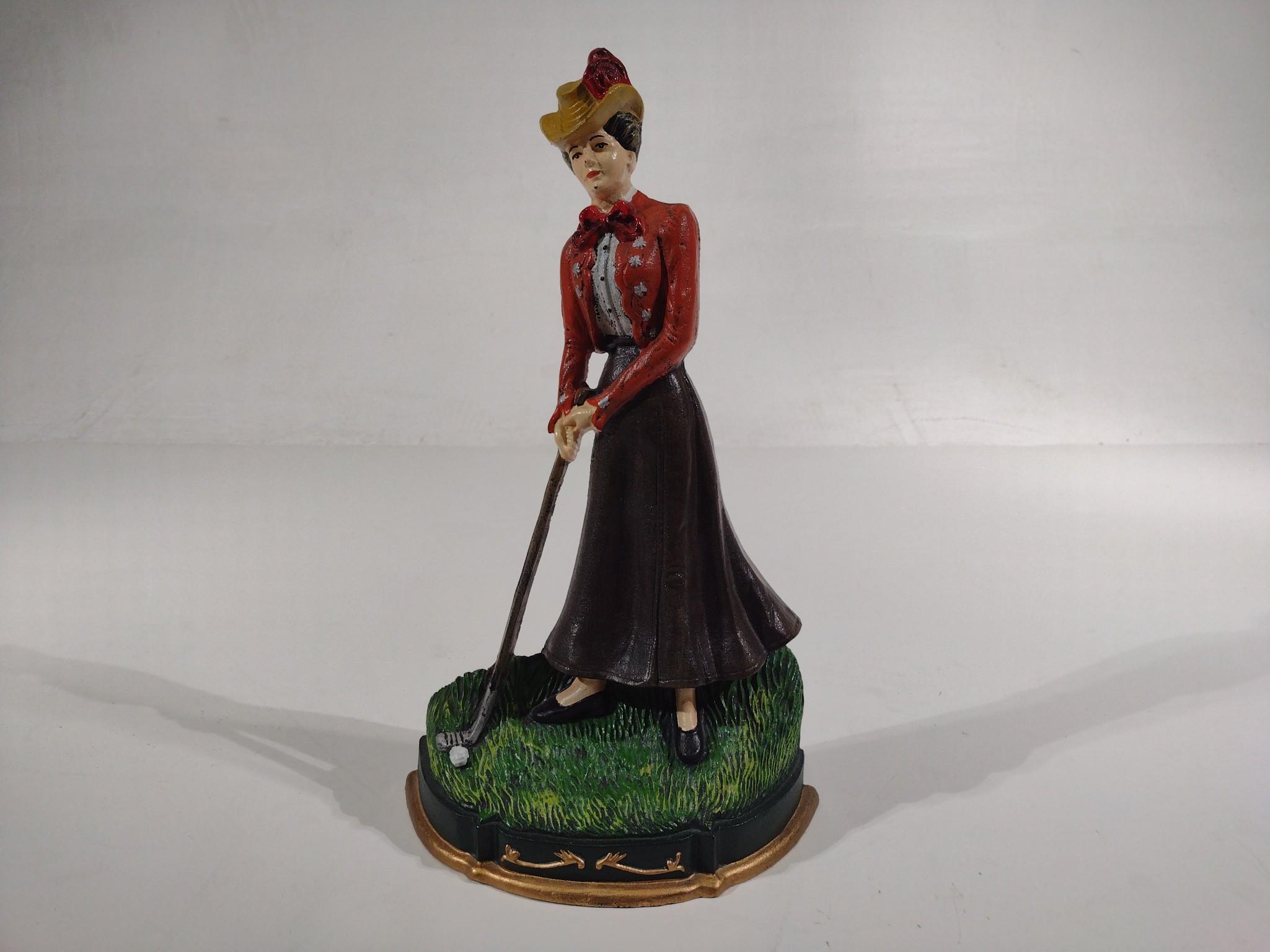 Pair of Cast Iron Golfer Doorstops