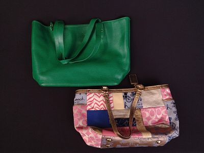 Coach Handbag & Ralph Lauren Handbag. 1.) Coach Handbag Signature Patchwork ~16" long. 2.) 
