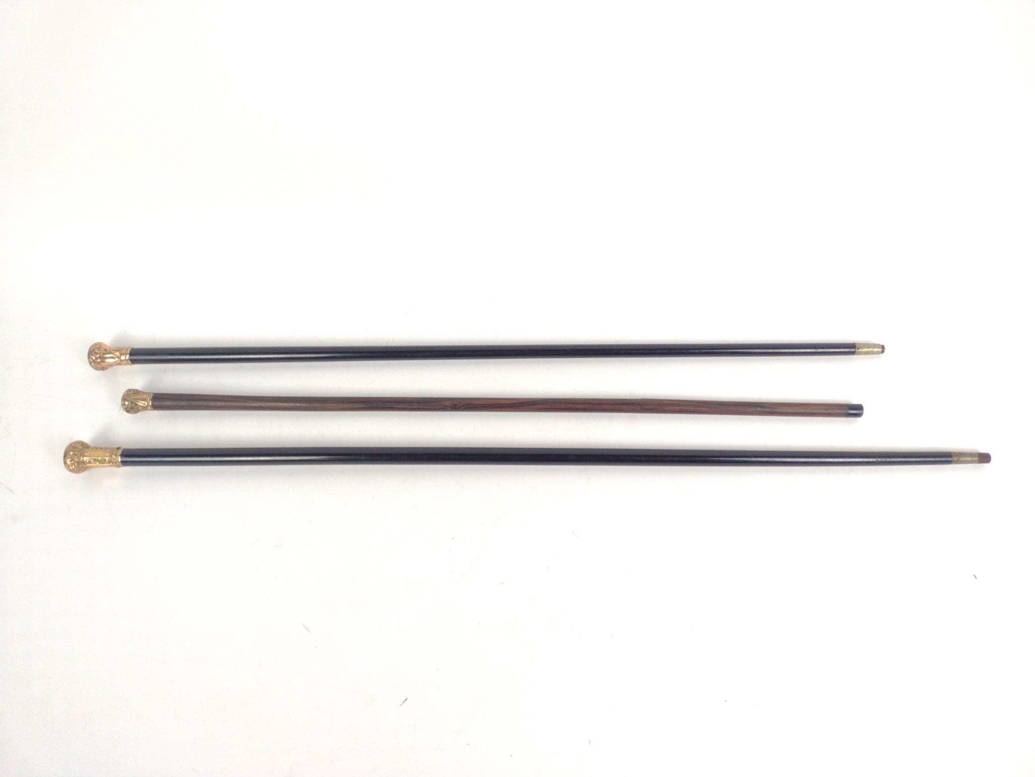 3 Antique Dress Canes or Walking Sticks