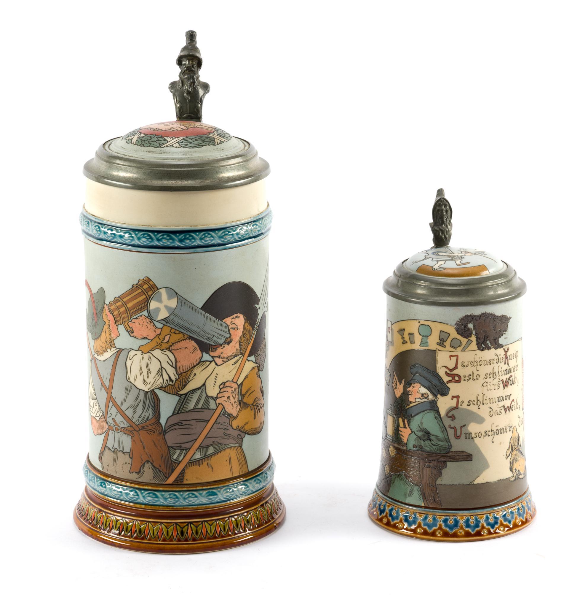 2 Steins and Pewter Jugs Set