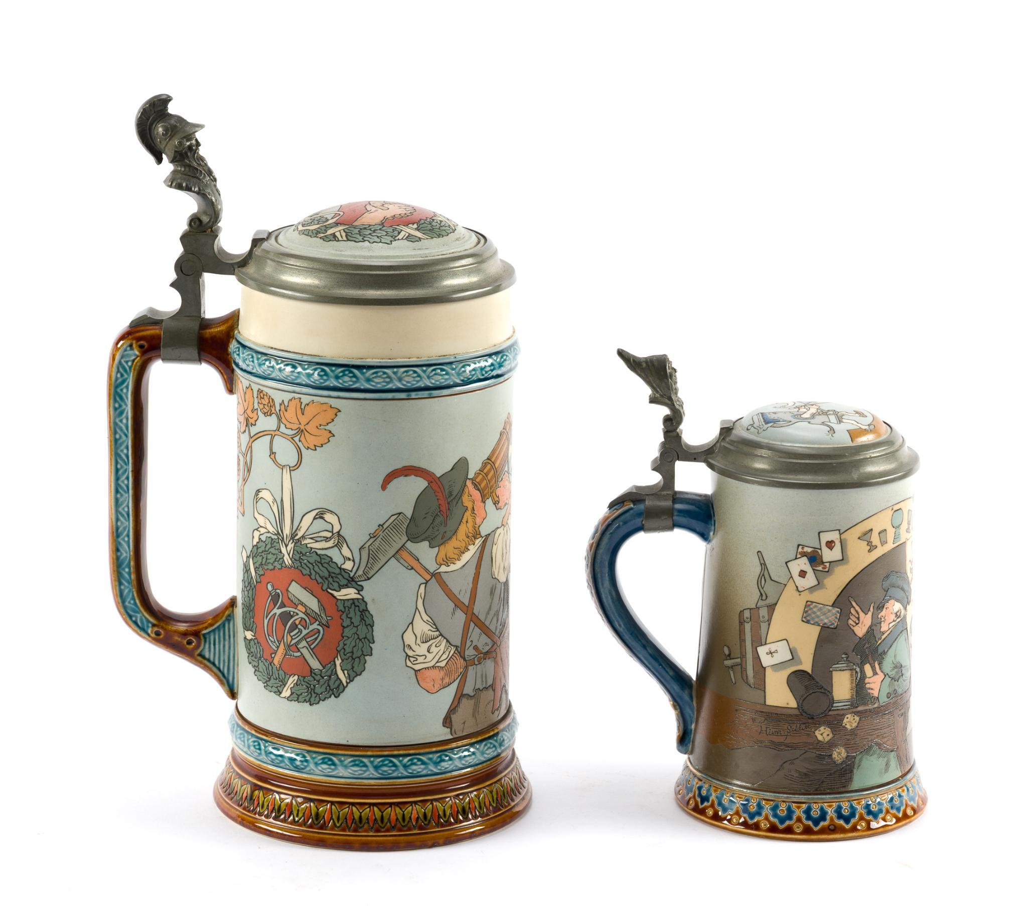2 Steins and Pewter Jugs Set