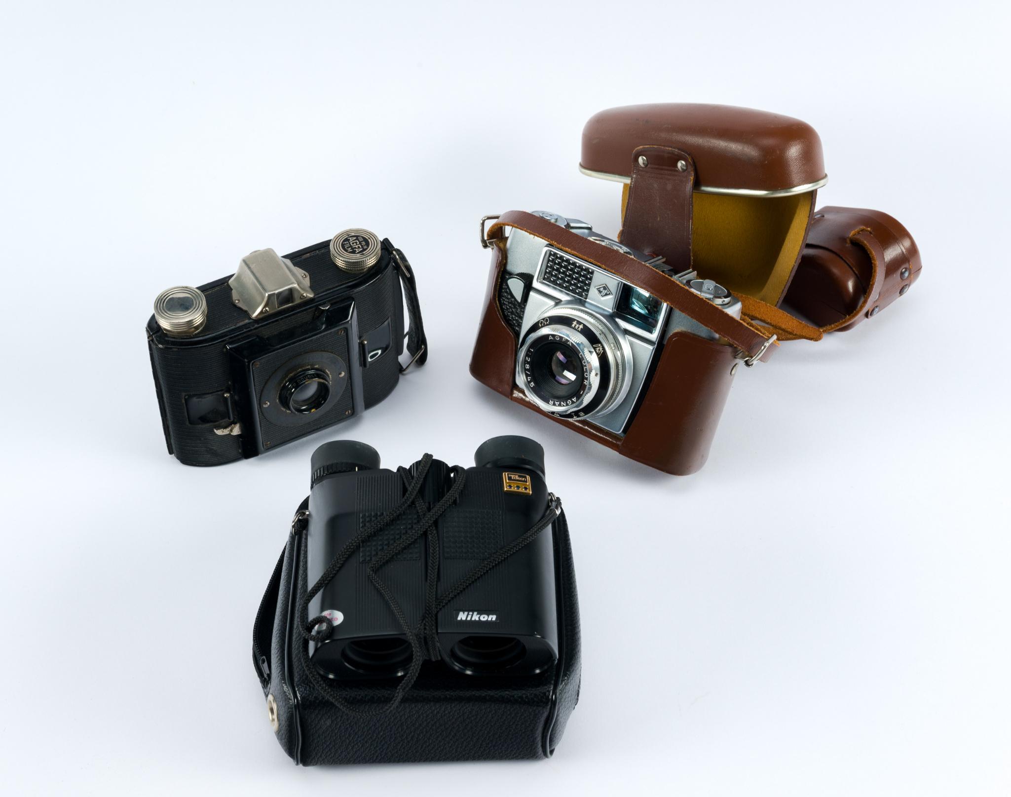 2 Vintage Cameras & Vintage Binoculars