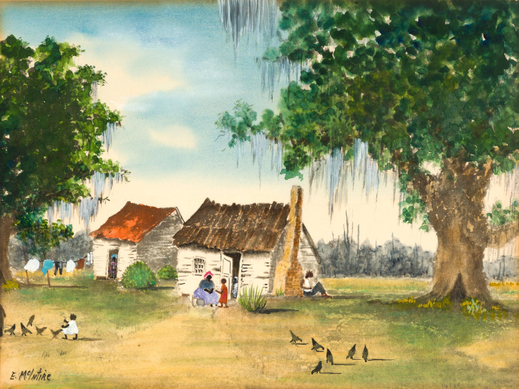 Emmie Mayberry McIntire Hand Painted Lithograph