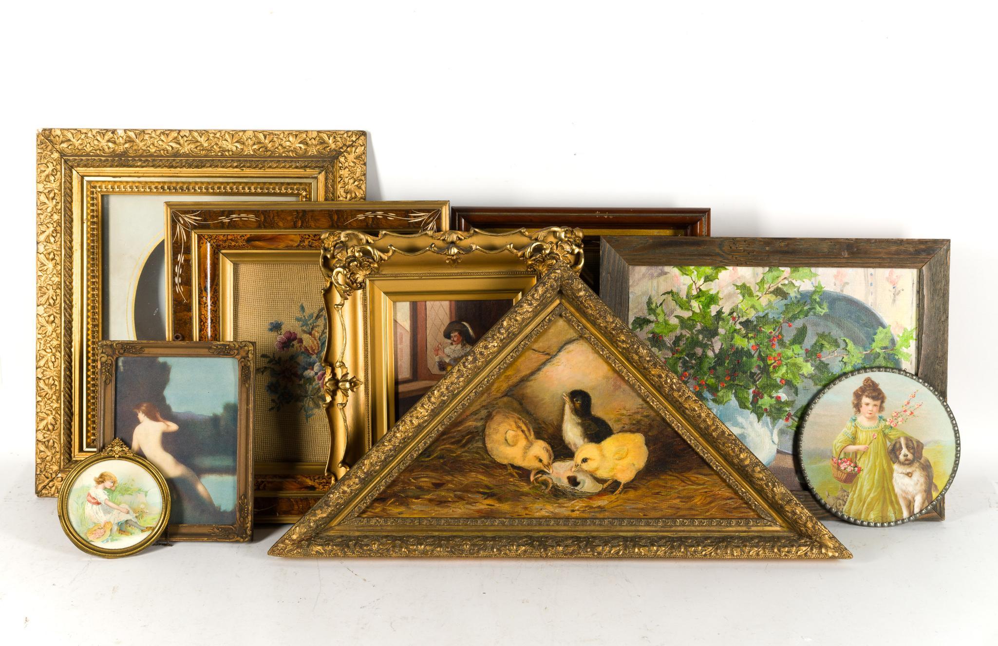 9 Vintage and Antique Artworks incl. Oil Paintings