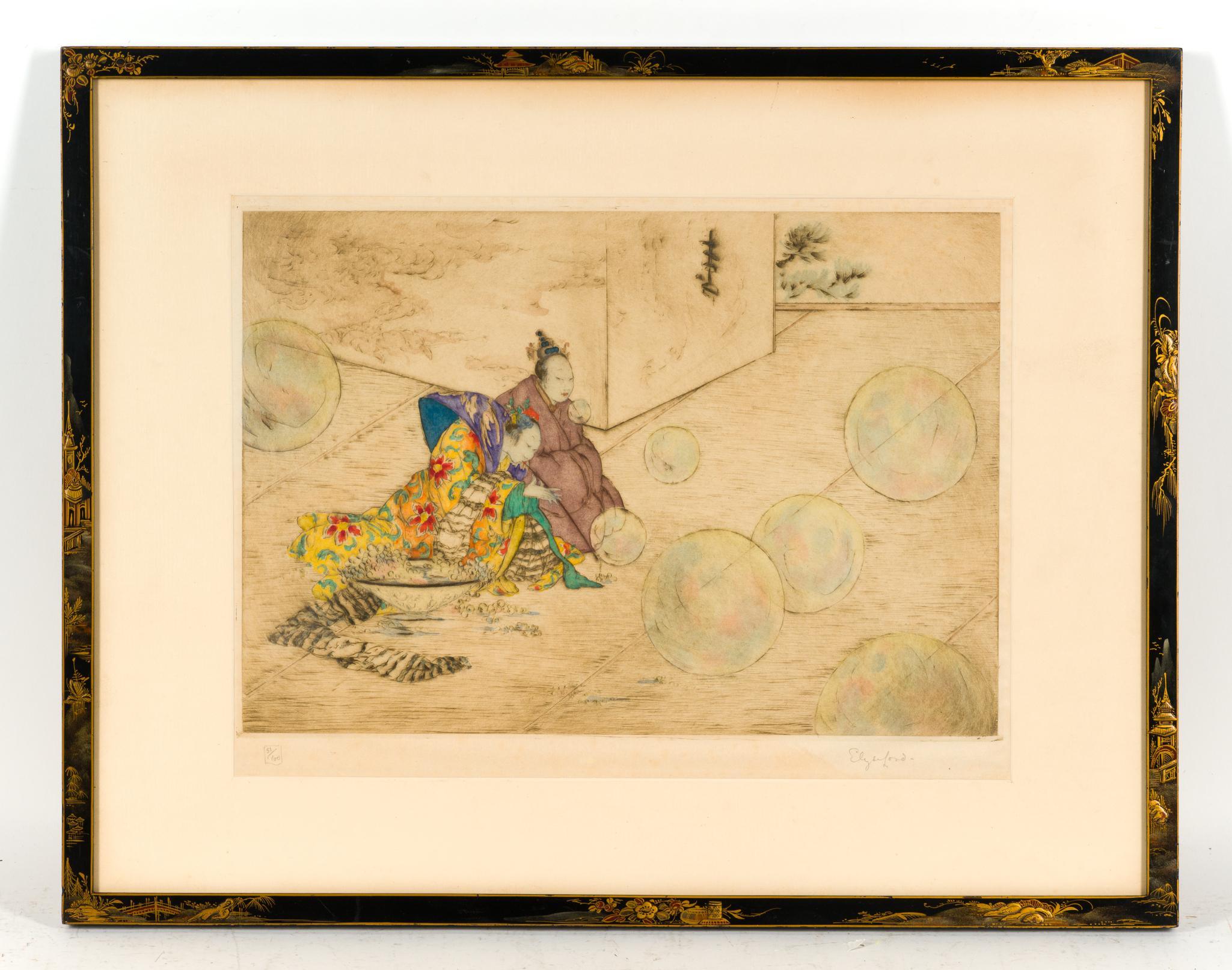 Elyse Ashe Lord Hand Colored Etching