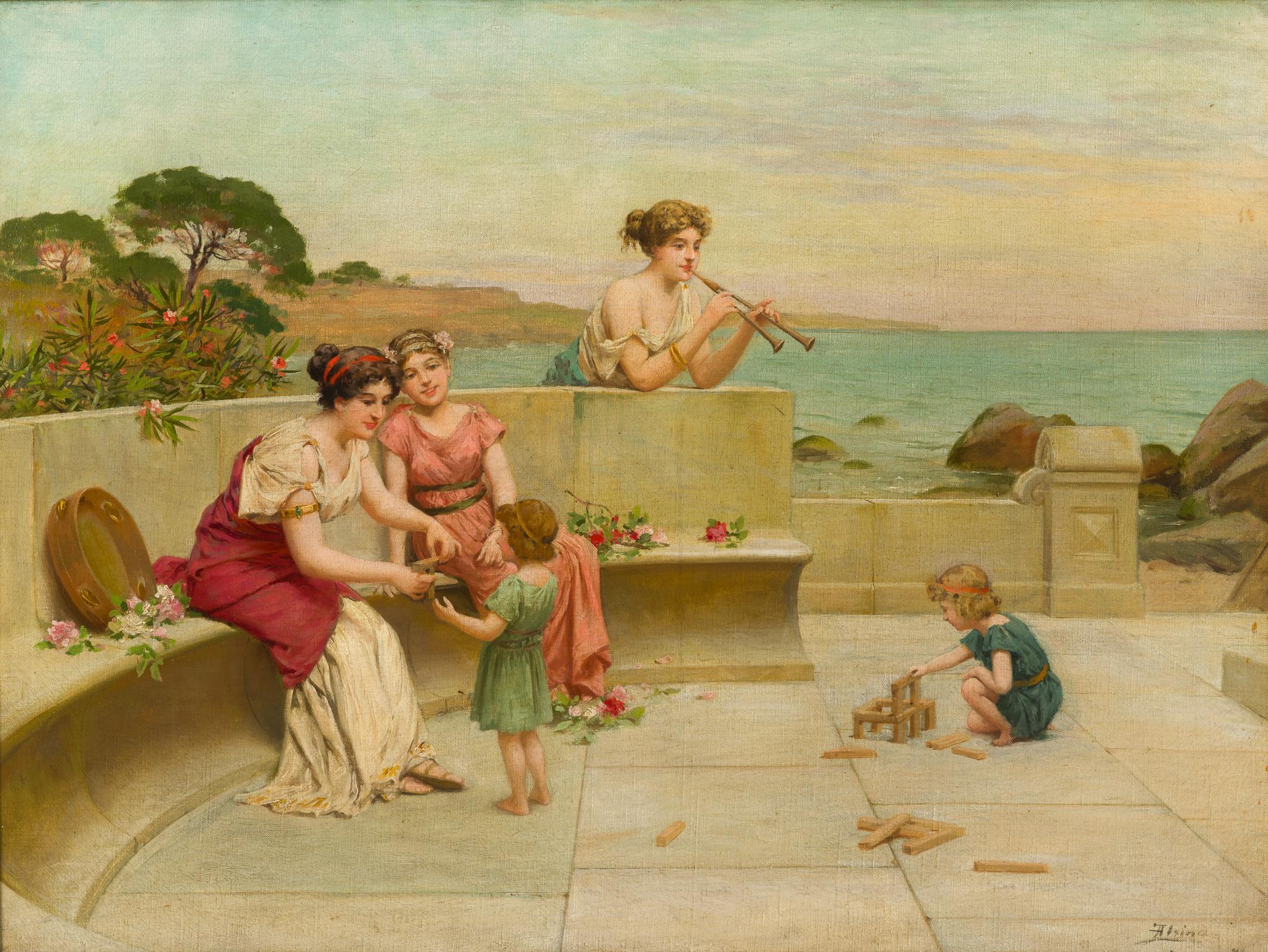 Antique Oil on Canvas Painting Jose Alsina