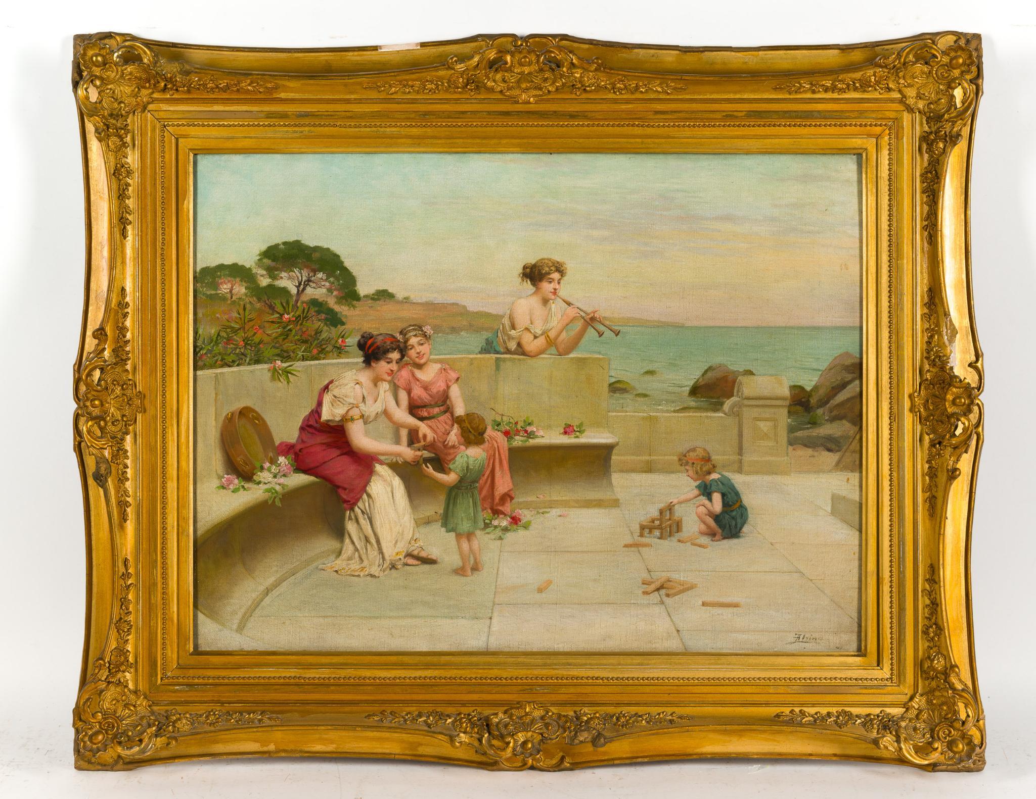 Antique Oil on Canvas Painting Jose Alsina