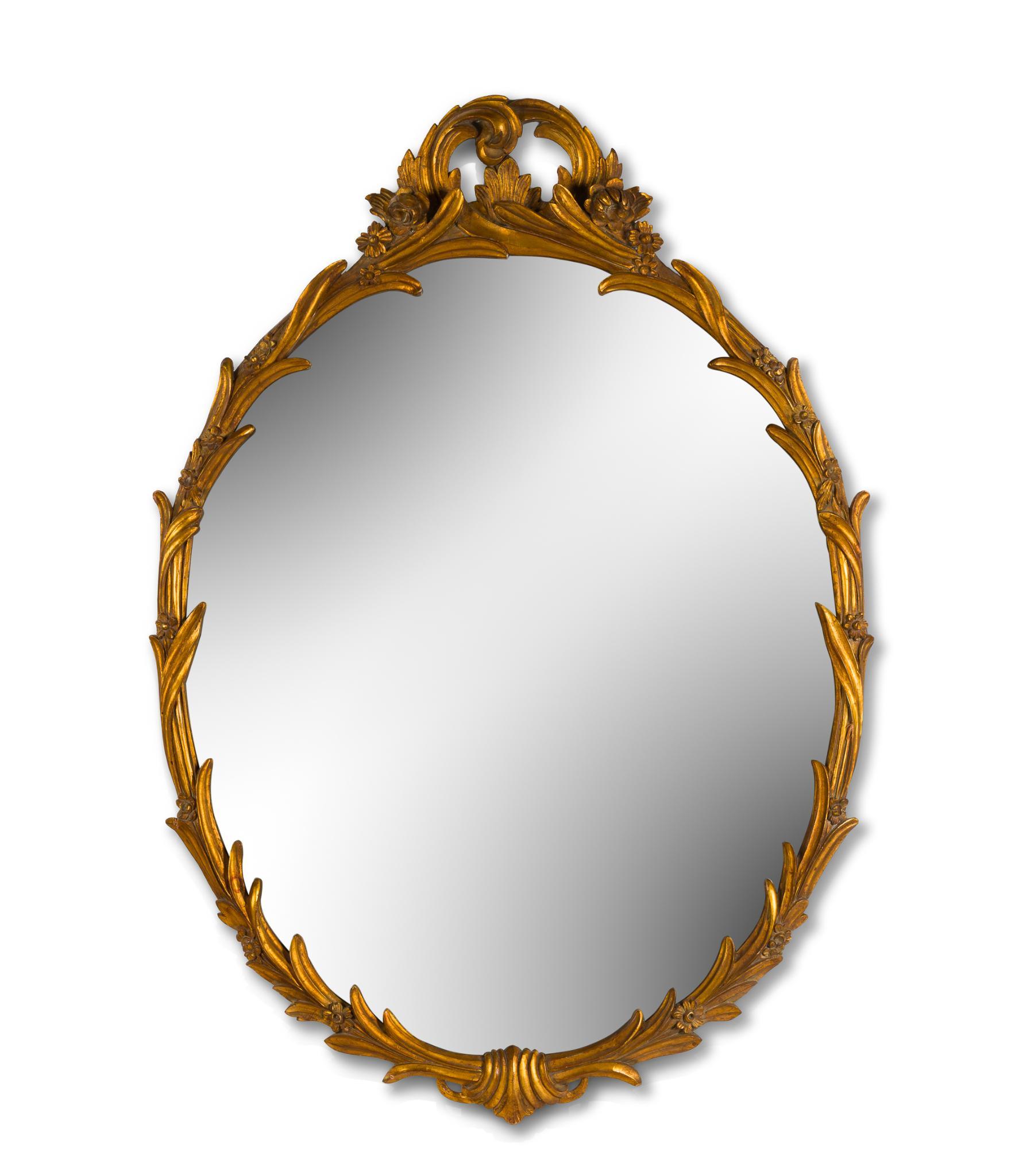 Carved Wood Rococo Style Mirror
