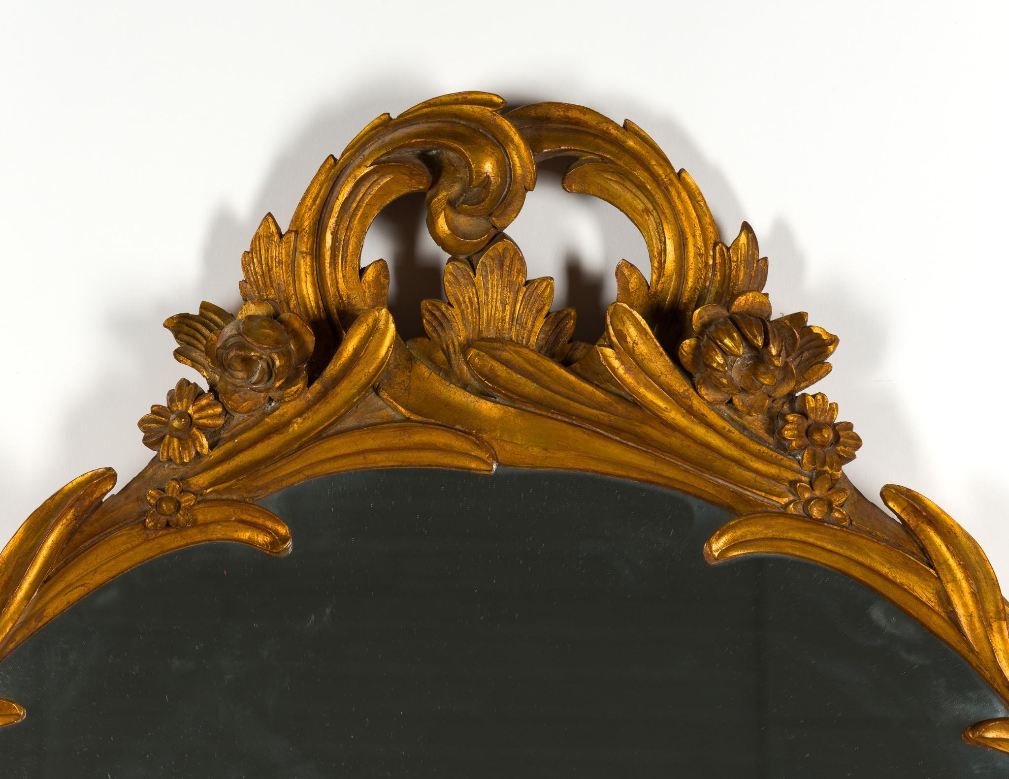 Carved Wood Rococo Style Mirror