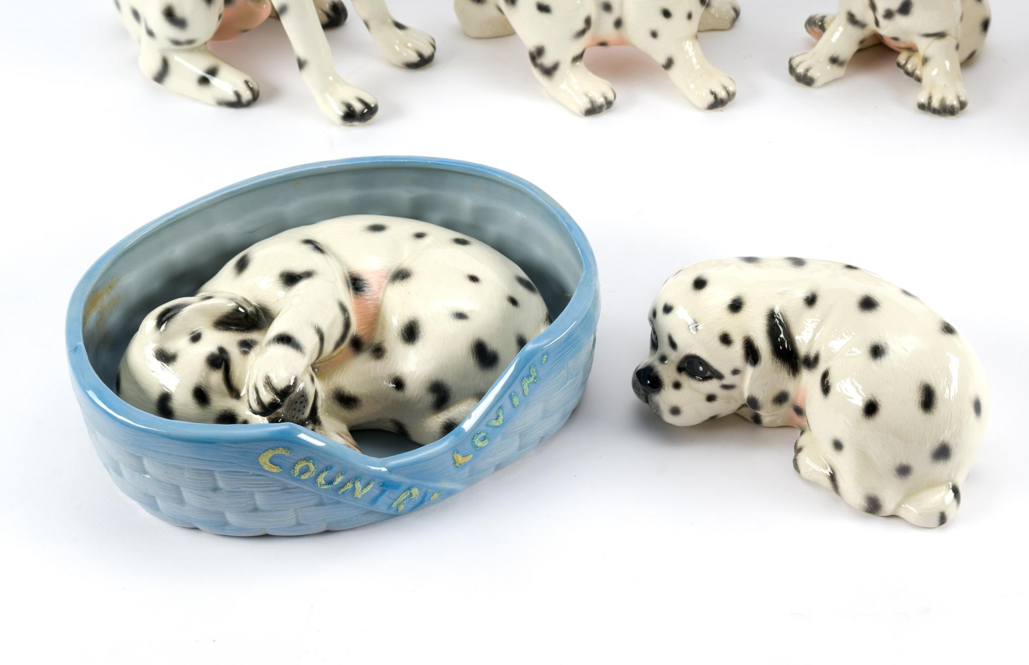 6 Porcelain Dalmation Statues