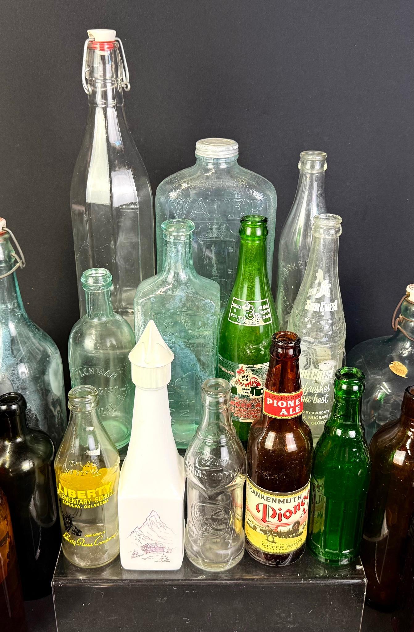 19 Vintage Glass Bottles