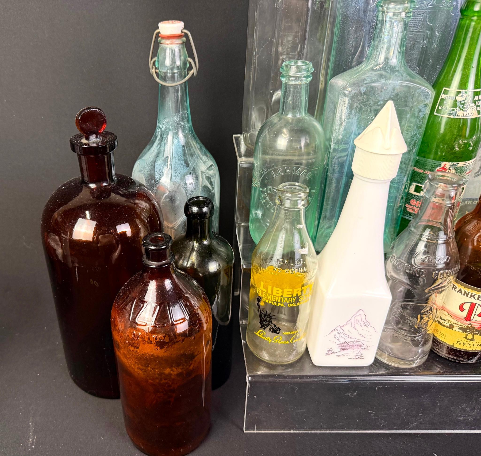 19 Vintage Glass Bottles