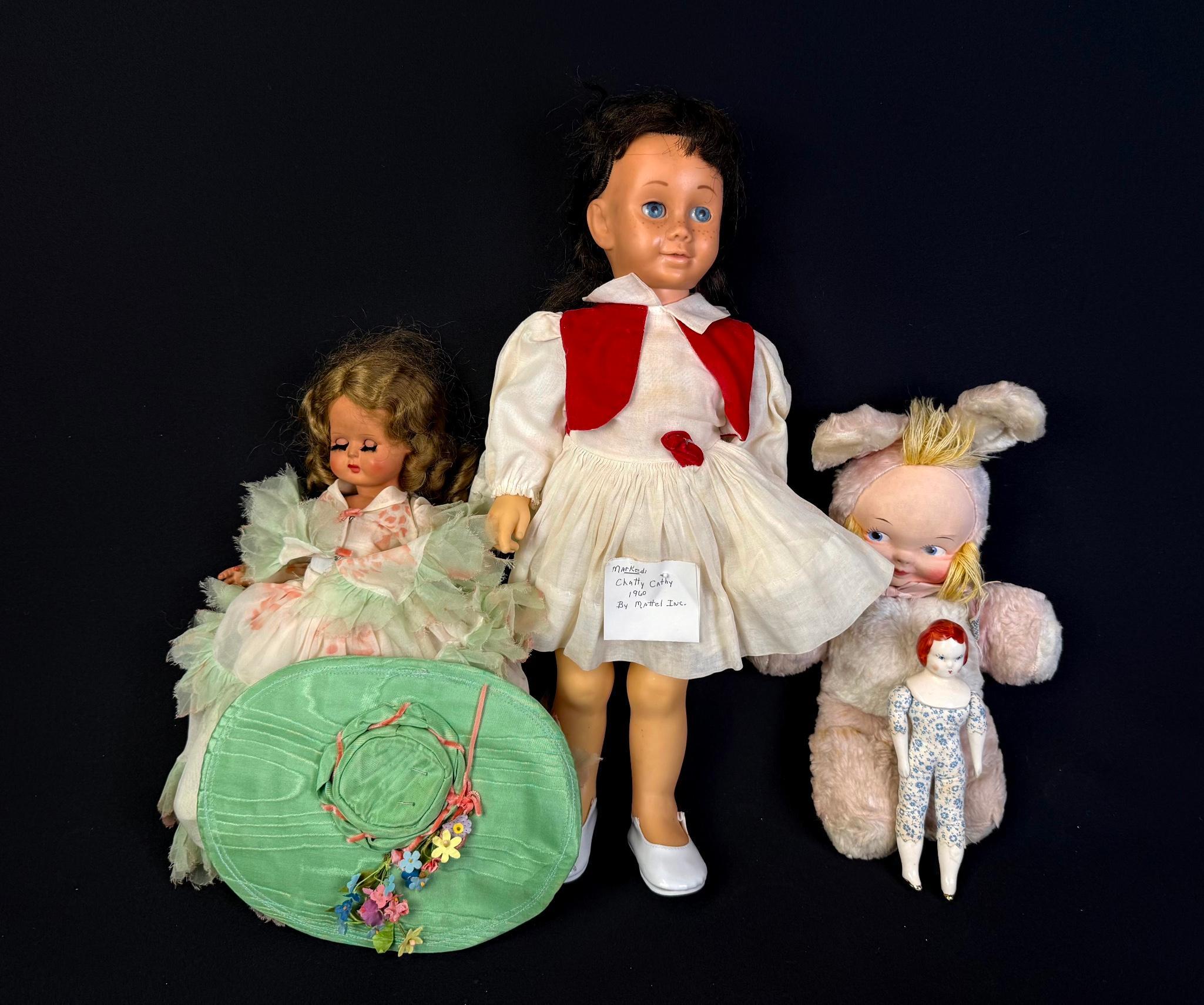 4 Vintage Dolls incl. Dolli Gund Bunny