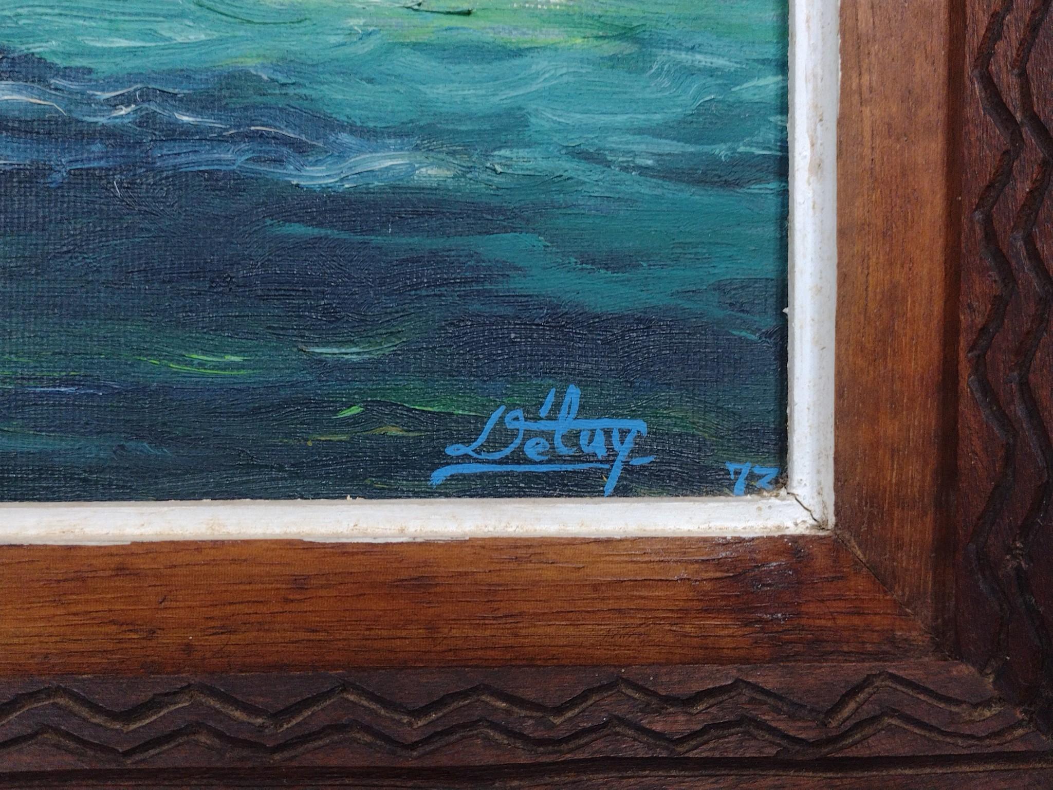 Haitian Oil on Canvas Painting by Fritzner Deluy